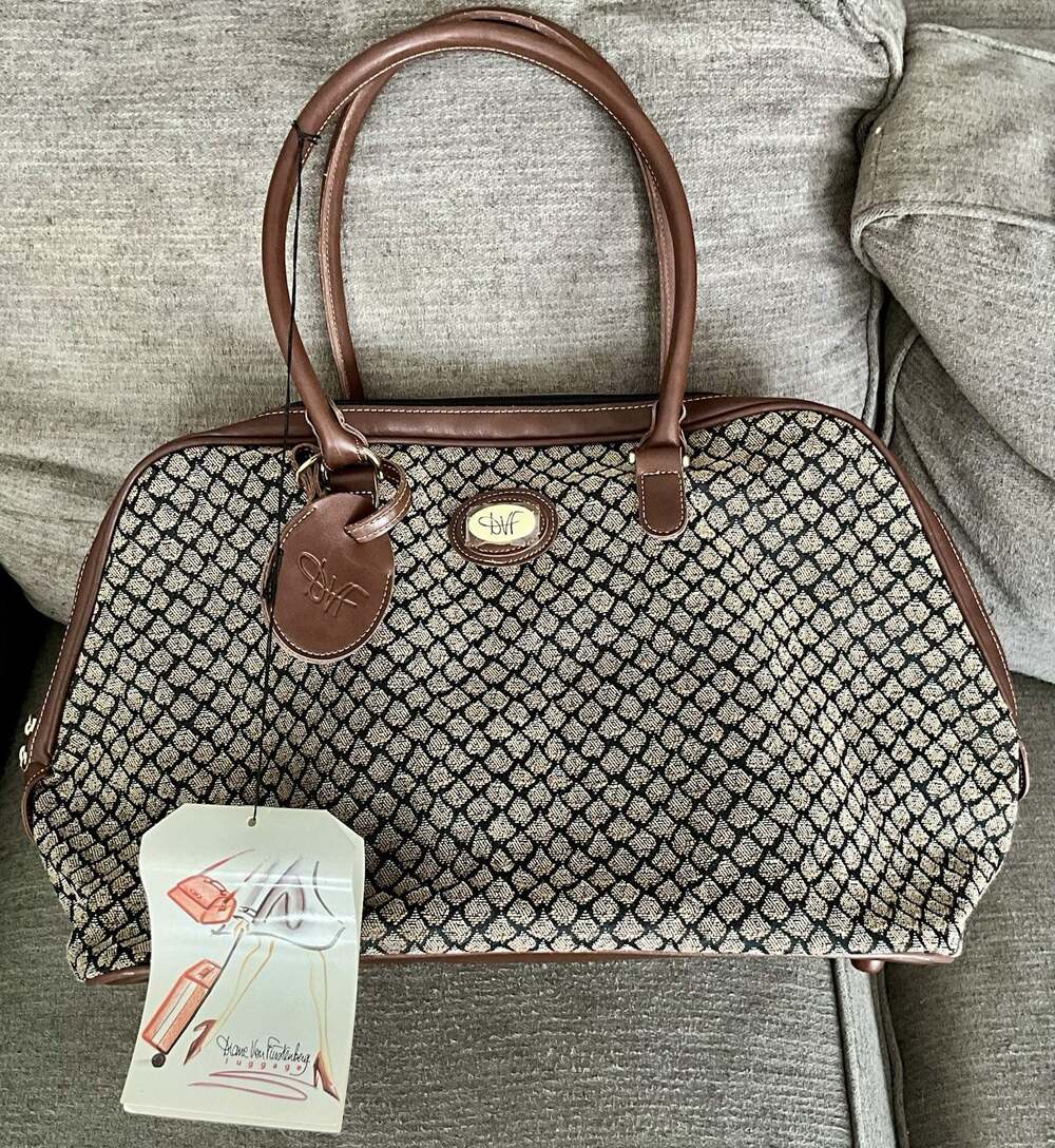 Vintage Diane Von Furstenberg Tapestry Mosaic Large Weekender Duffle Bag NWT
